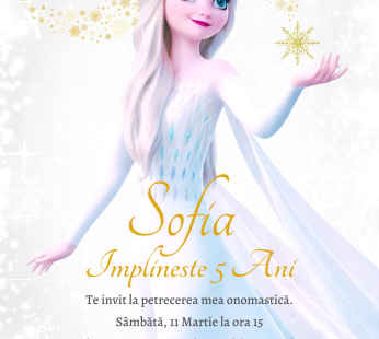 Invitatie zi de nastere copii editabila – Elsa